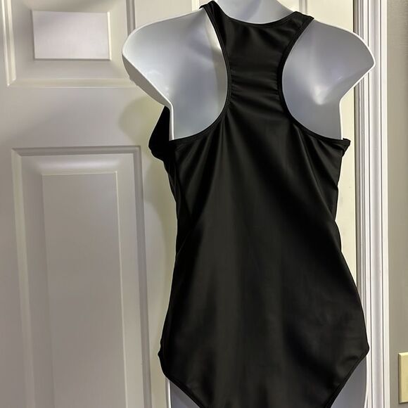 SHEIN Black One Piece Plunging Neckline with Tie and Razorback Swimsuit- Large - Picture 9 of 15